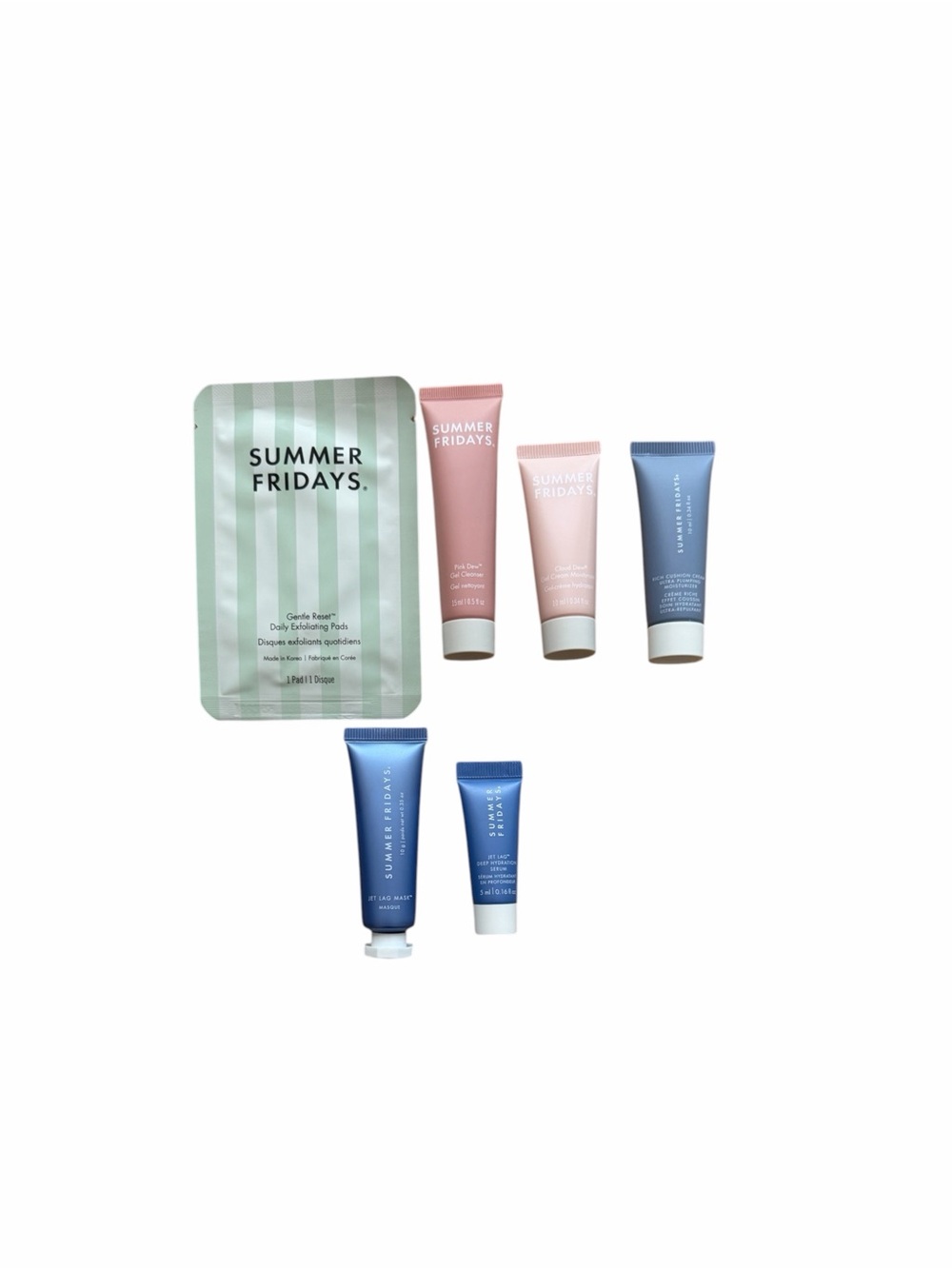 NWT Summer Fridays cleanser, moisturizer , jet lag mask Mini travel Set